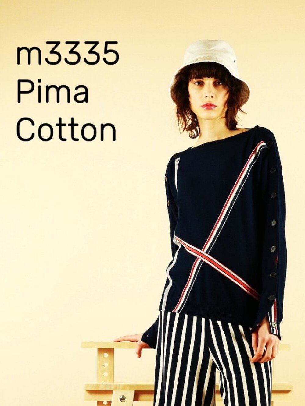 Ribbbon Trim Sleeve Button